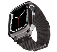 Spigen Metal Fit Pro pouzdro s ocelovým řemínkem pro Apple Watch 45mm černé