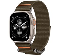 Spigen DuraPro Flex Ultra Band nylonov emnek pro Apple Watch 42 / 44 / 45 / 49mm khaki
