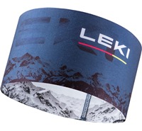 LEKI XC Headband, dark denim-white-poppy red, One size