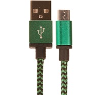CellFish USB / micro USB, 1m opletený zelený kabel