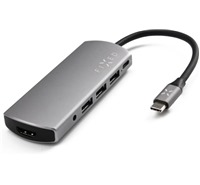FIXED HUB 6v1 hliníkový s rozhraním USB-C pro notebooky a tablety šedý ZDARMA 5m šedý síťový kabel