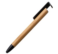 FIXED Pen 3v1 propiska se stylusem, stojnkem a antibakterilnm povrchem (bambusov tlo) ern / hnd