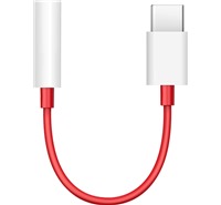OnePlus USB-C / jack 3.5mm, červenobílý adaptér (bulk)