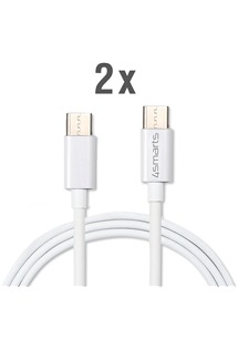 4smarts RapidCord USB-C/USB-C, 1m 60W bílý kabel 2ks (bulk)
