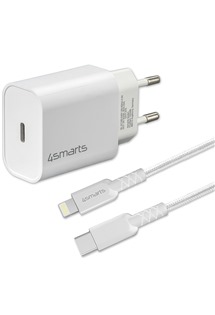 4smarts VoltPlug 20W rychlonabíječka s USB-C/Lightning kabelem pro Apple iPhone bílá