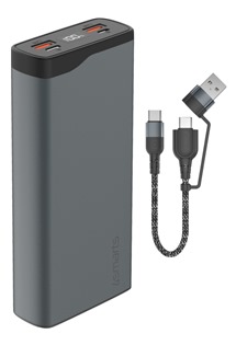 4smarts VoltHub Pro 22.5W Quick Charge 3.0 a PD powerbanka 20000mAh s kabelem šedá