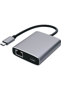 4smarts adaptér USB-C>Ethernet + USB-C