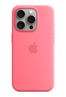 Apple silikonový zadní kryt s podporou MagSafe pro Apple iPhone 15 Pro růžový