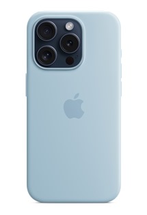 Apple silikonový zadní kryt s podporou MagSafe pro Apple iPhone 15 Pro světle modrý