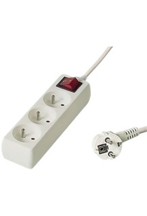 PremiumCord prodluovac kabel 5m, 3x zsuvka bl