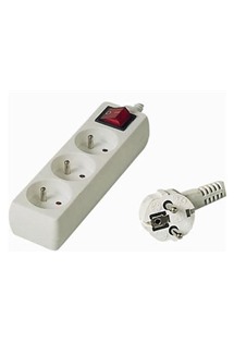 PremiumCord prodluovac kabel 7m, 3x zsuvka bl