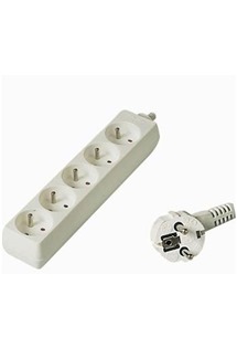 PremiumCord prodlu�ovac� kabel 10m, 5x z�suvka b�l�