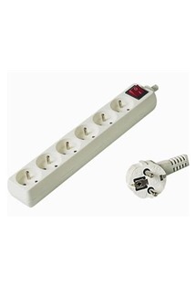 PremiumCord prodlu�ovac� kabel 7m, 6x z�suvka b�l�