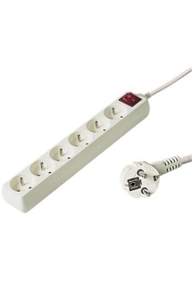 PremiumCord prodlu�ovac� kabel 3m, 6x z�suvka b�l�