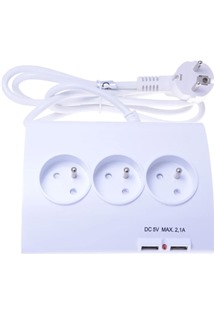 PremiumCord prodlu�ovac� kabel 1,5m 5x z�suvka, 2x USB-A