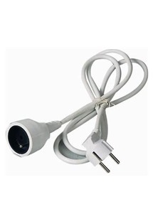 PremiumCord prodlu�ovac� kabel 3m, 1x z�suvka b�l�
