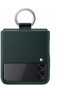 Samsung silikonový zadní kryt s držákem na prst pro Samsung Galaxy Z Flip3 5G tmavě zelený (EF-PF711TGEGWW)