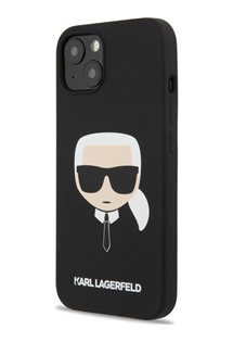 Karl Lagerfeld Head silikonový zadní kryt pro Apple iPhone 13 černý (KLHCP13MSLKHBK)