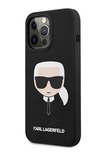 Karl Lagerfeld Head silikonový zadní kryt pro Apple iPhone 13 Pro černý (KLHCP13LSLKHBK)