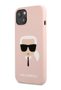 Karl Lagerfeld Head silikonový zadní kryt pro Apple iPhone 13 růžový (KLHCP13MSLKHPI)