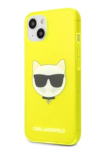Karl Lagerfeld Choupette Head Fluo zadní kryt pro Apple iPhone 13 mini žlutý (KLHCP13SCHTRY)