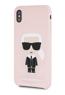Karl Lagerfeld Full Body Iconic silikonový zadní kryt pro Apple iPhone XS/X růžový (KLHCPXSLFKPI)