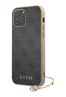 Guess 4G Charms zadní kryt pro Apple iPhone 12 Pro Max šedý (GUHCP12LGF4GGR)