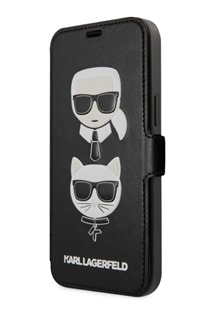 Karl Lagerfeld Heads flipové pouzdro pro Apple iPhone 12 Pro Max černé (KLFLBKSP12LFKICKC)