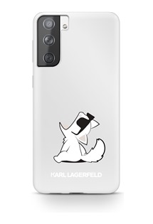 Karl Lagerfeld Choupette Eats zadní kryt pro Samsung Galaxy S21+ čirý (KLHCS21MCFNRC)
