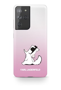 Karl Lagerfeld Choupette Eats zadní kryt pro Samsung Galaxy S21 Ultra růžový (KLHCS21LCFNRCPI)