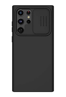 Nillkin CamShield Silky silikonový zadní kryt s krytkou kamery pro Samsung Galaxy S22 Ultra černý