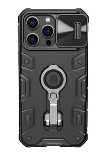 Nillkin CamShield Armor Pro odoln zadn kryt s krytkou kamery a stojnkem pro Apple iPhone 14 Pro Max ern