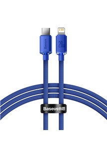 Baseus Crystal Shine Series USB-C / Lightning 20W 1,2m opletený modrý kabel