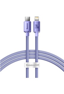 Baseus Crystal Shine Series USB-C / Lightning 20W 1,2m opletený fialový kabel