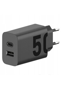 Motorola TurboPower 50W Dual port nab�je�ka 1x USB-A + 1xUSB-C bez kabelu �ern�, bulk