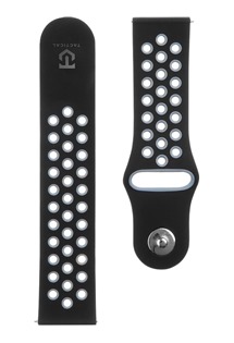 Tactical Double silikonový řemínek 22mm Quick Release pro smartwatch černý/šedý