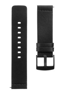 Tactical Smooth kožený řemínek 22mm Quick Release pro smartwatch černý