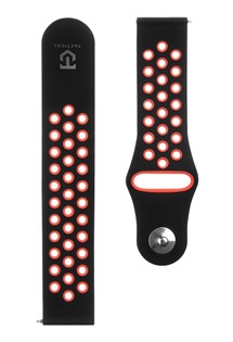 Tactical Double silikonov emnek 20mm QuickFit pro smartwatch ern/erven