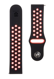 Tactical Double silikonov emnek 22mm QuickFit pro smartwatch ern/erven