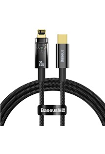 Baseus Explorer Series USB-C / Lightning 1m opletený černý kabel
