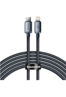 Baseus Crystal Shine Series USB-C / Lightning 20W 2m opletený černý kabel