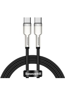 Baseus Cafule Series USB-C / USB-C, 1m 100W opletený černý kabel s kovovými koncovkami