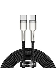 Baseus Cafule Series USB-C / USB-C, 2m 100W opletený černý kabel s kovovými koncovkami