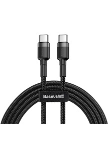 Baseus Cafule Series USB-C / USB-C, 2m 60W opletený černý / šedý kabel