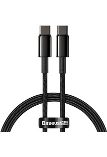 Baseus Tungsten Gold USB-C / USB-C 100W 1m opletený černý kabel