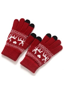 CellFish rukavice pro dotykový displej Stag Winter červené