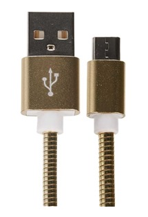 CellFish USB / micro USB, 1m kovový zlatý kabel