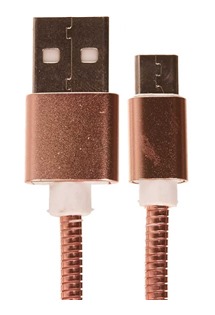 CellFish USB / micro USB, 1m kovový růžový kabel