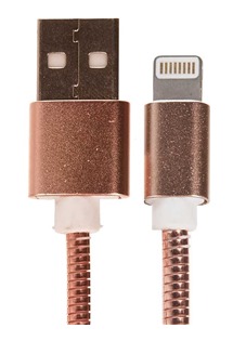 CellFish USB / Lightning, 1m kovový růžový kabel