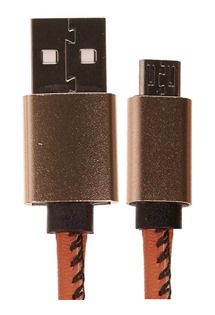 CellFish USB / micro USB, 1m koženkový hnědý kabel